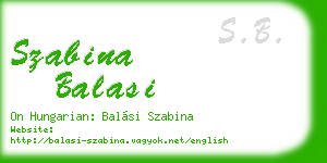 szabina balasi business card