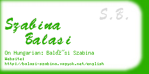 szabina balasi business card